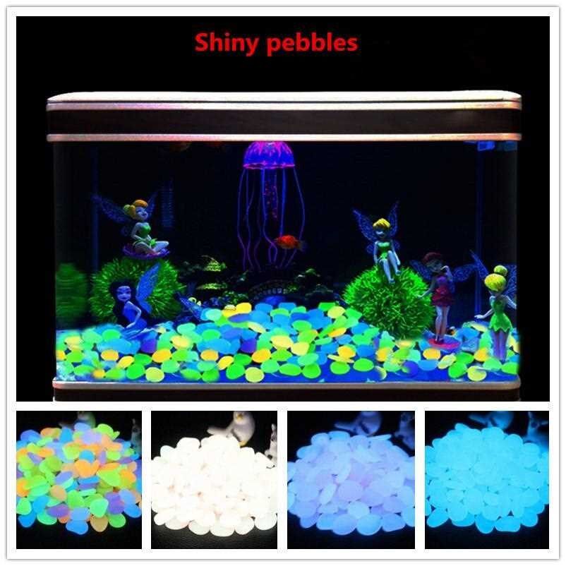 100pcs luminous stone fluorescence cobblestone pebb