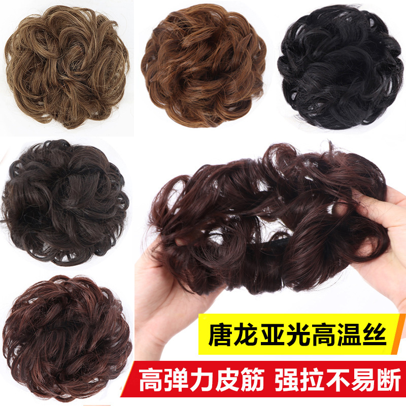 新款优选-假发卷发圈女丸子头盘发器蓬松哑光仿真盘发花苞发髻