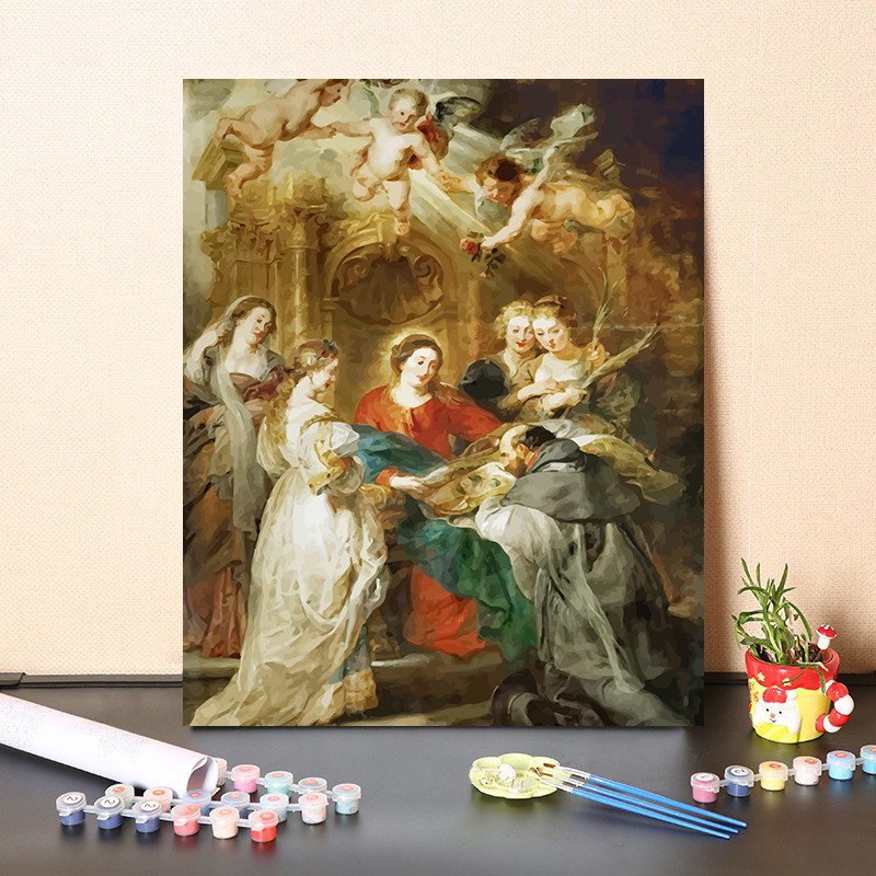 数字油画diy填充维也纳艺术博物馆复古名画唯美人像涂色画装饰画
