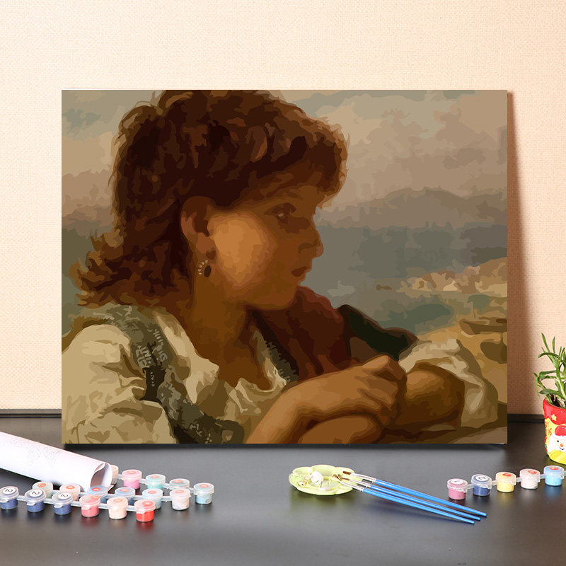 数字油画diy欧洲儿童肖像世界名画打发时间休闲减压手工填色