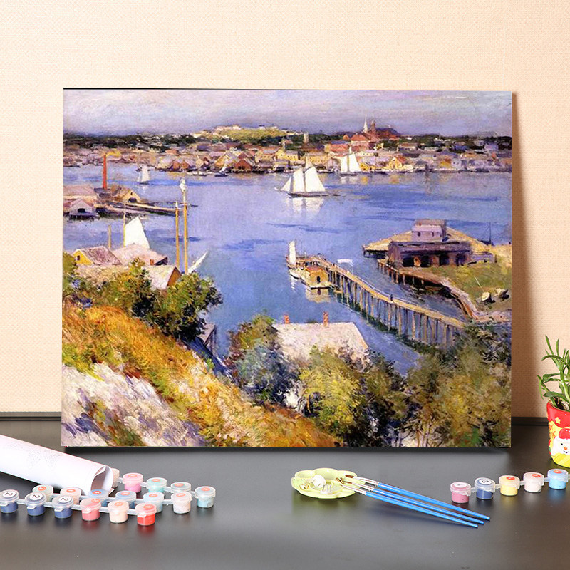 数字油画diy世界名画四季自然风光打发时间休闲减压装饰画客厅