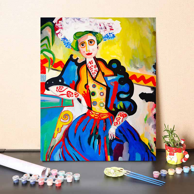 数字油画diy填充抽象艺术经典名画几何图案抽象人物色彩装饰画