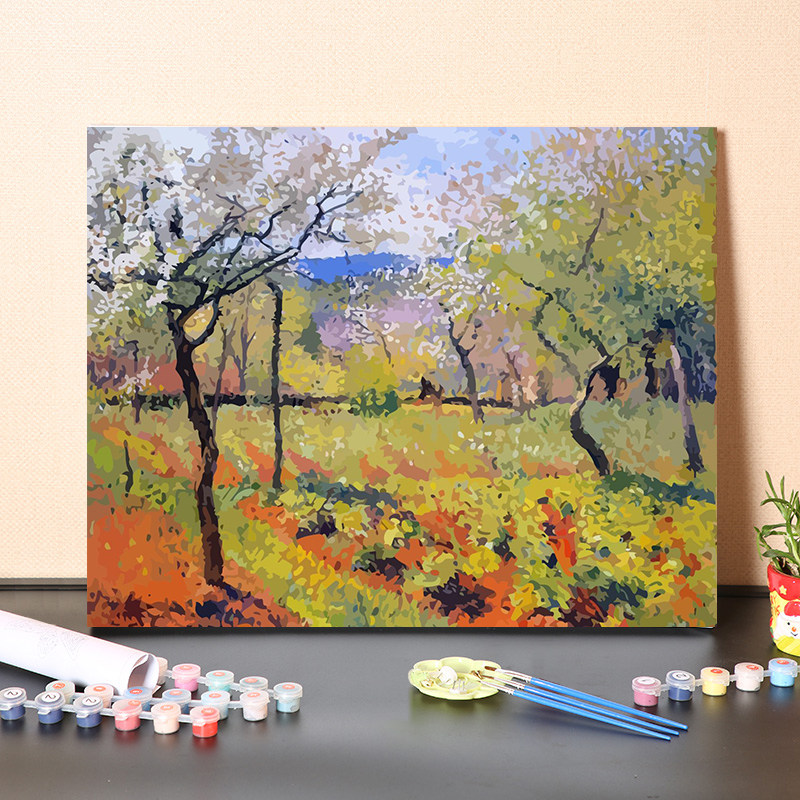 数字油画diy填充印象派画家亨利马丁经典名画丛林树木客厅装饰画
