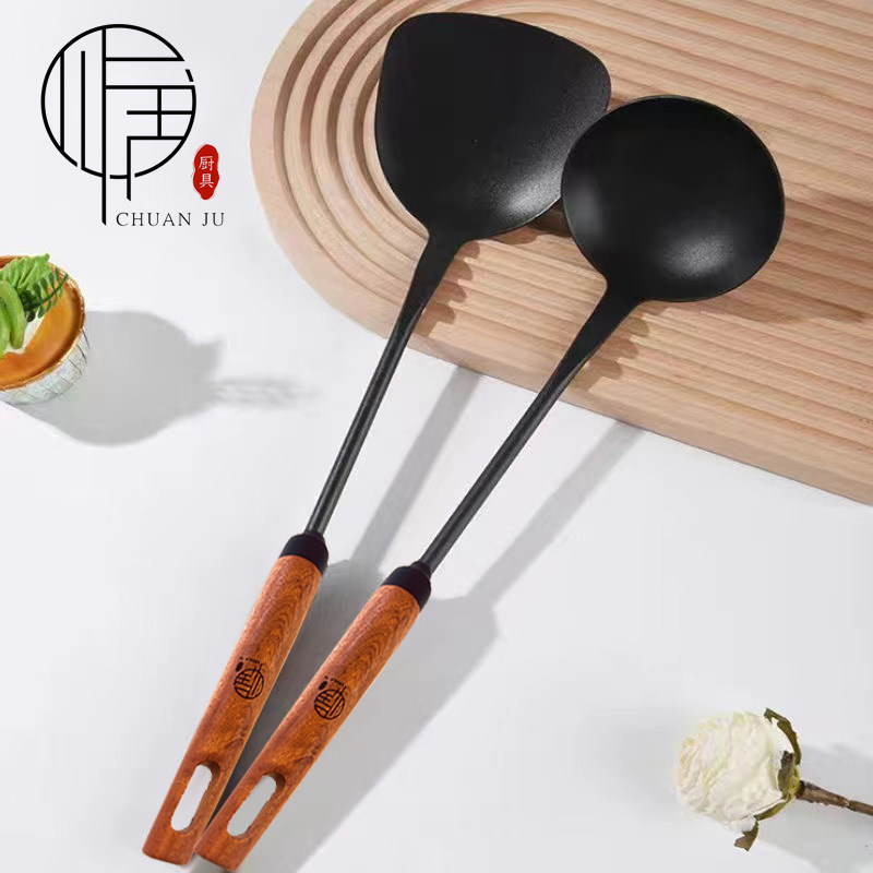 川居 锅铲老式家用铁铲子厨具木柄炒勺炒菜勺子铲子套装长柄汤勺,厨房/烹饪用具,锅铲,淘宝优惠券,粉丝福利购,淘宝优惠卷