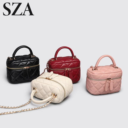 SZA轻奢小香风菱格链条单肩斜挎包女迷你小包手提高级时尚盒子包