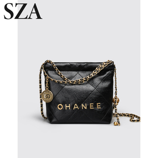 SZA小金球菱格链条包女2025新款高级感单肩斜挎包质感垃圾袋包包