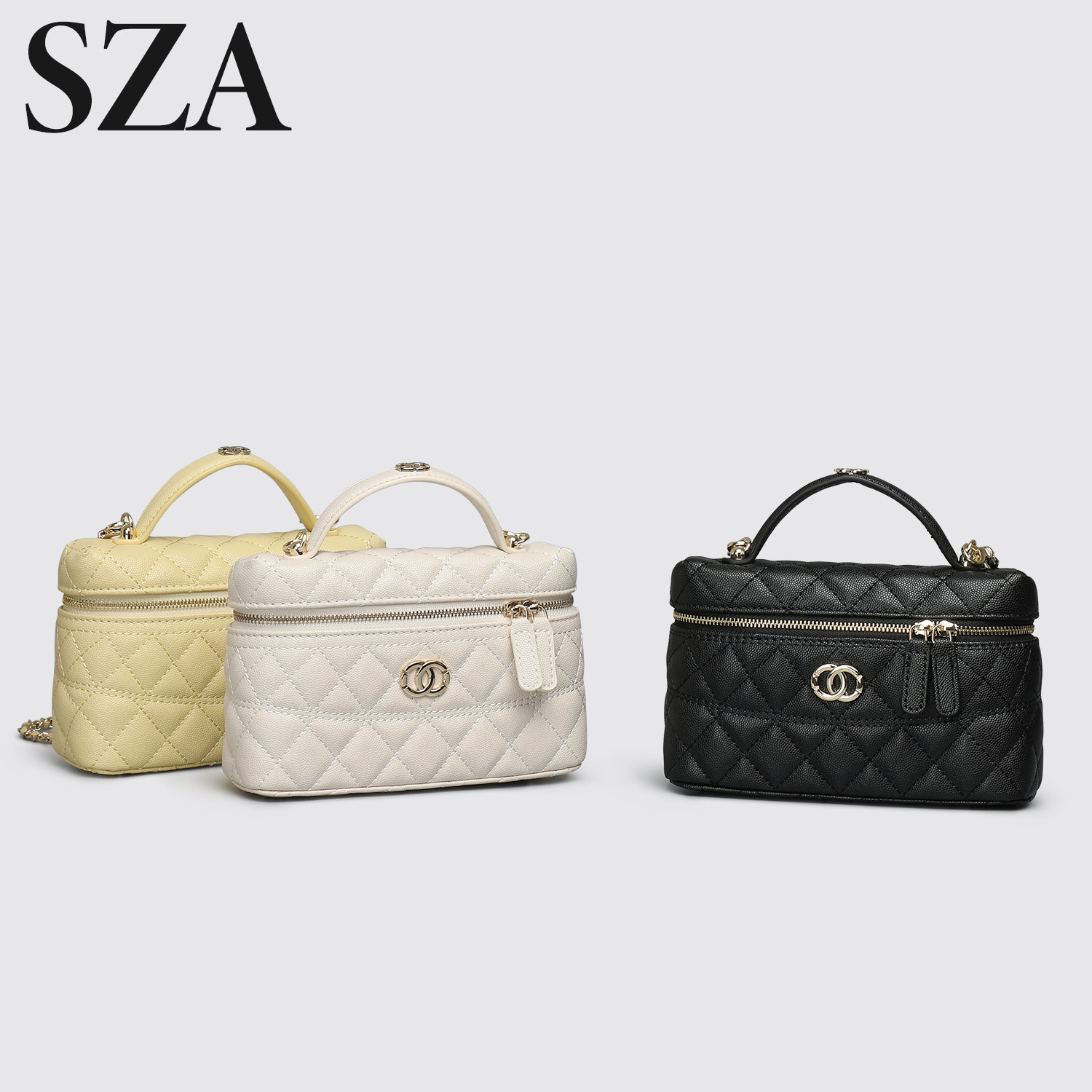 小香风菱格链条包女手提斜挎小包