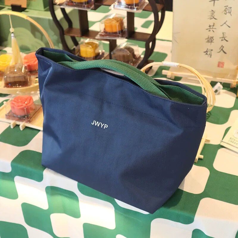 日式轻便简约便当包尼龙手拎饭盒袋子防水铝箔保温袋上班族便当包