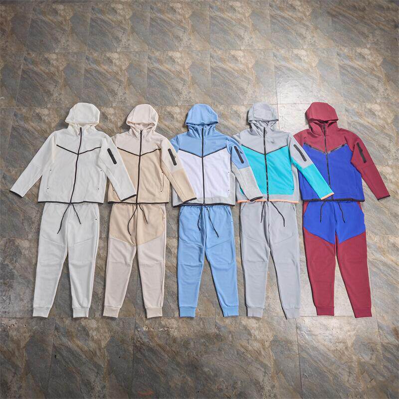 MENS DRILL WIND SPORTS SUIT THIN SPRING AND AUTUMN NEW AIR LAYER COTTON HOODED CARDIGAN SWEATER CASUAL TROUSERS