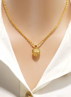 越南沙金项链女锁骨色皇冠