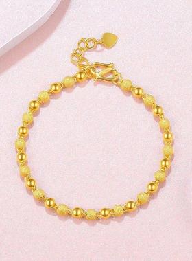 品越手女金色新叶手链送