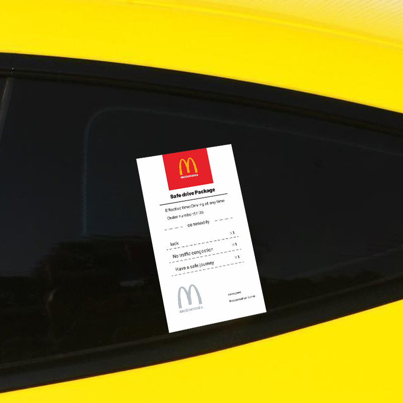 反光车贴M标麦当劳英字清单摩托车行李箱电脑汽车身装饰反光贴纸