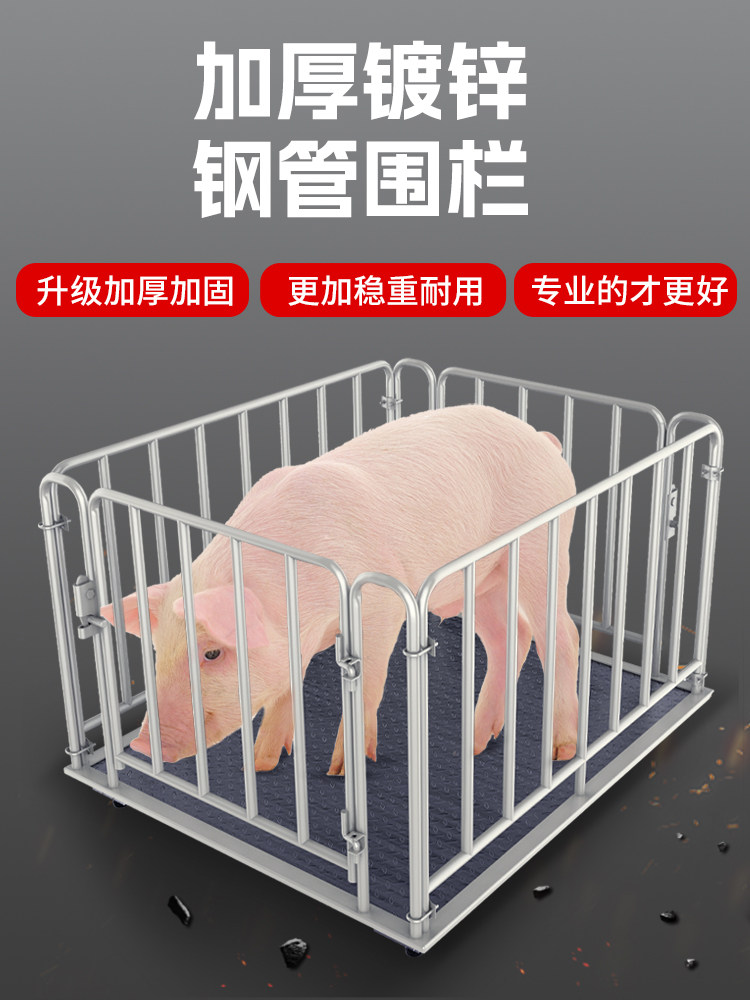 电子小地磅秤家用小型称猪称牛2吨1吨5吨带围栏1-3吨地泵工业物流