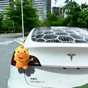 水豚噜噜女生车载饰品摆件车身挂件装 饰汽车尾部后备箱毛绒防撞贴