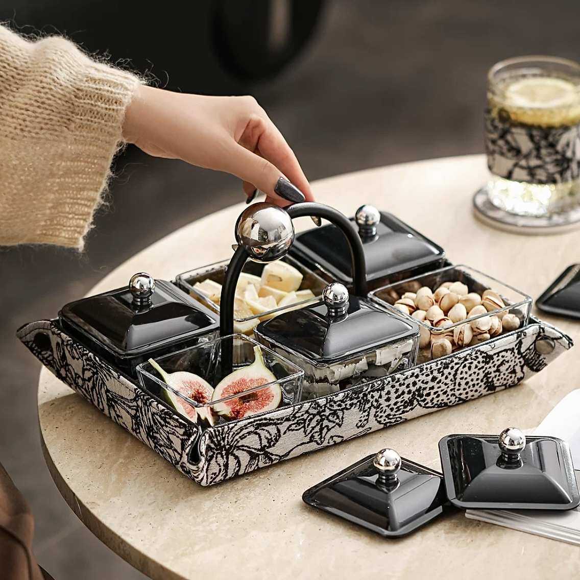 复古水果盘客厅茶几家用干果盘零食盘高端精致高颜值坚果盘分格,家居饰品,果盘/果篓,淘宝优惠券,粉丝福利购,淘宝优惠卷