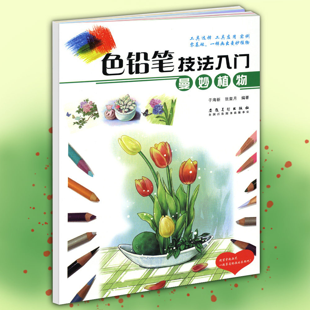 素描彩铅画画书少儿自学画彩色铅笔画植物花卉绘画书安徽美术出版社