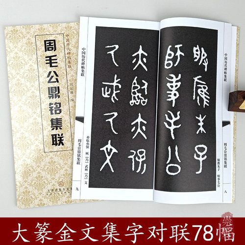 周毛公鼎铭集联中国历代碑帖集联附简体旁注大篆金文毛笔字帖临摹创作对联书法集联初学临摹范本刘运峰编天津人民美术出版