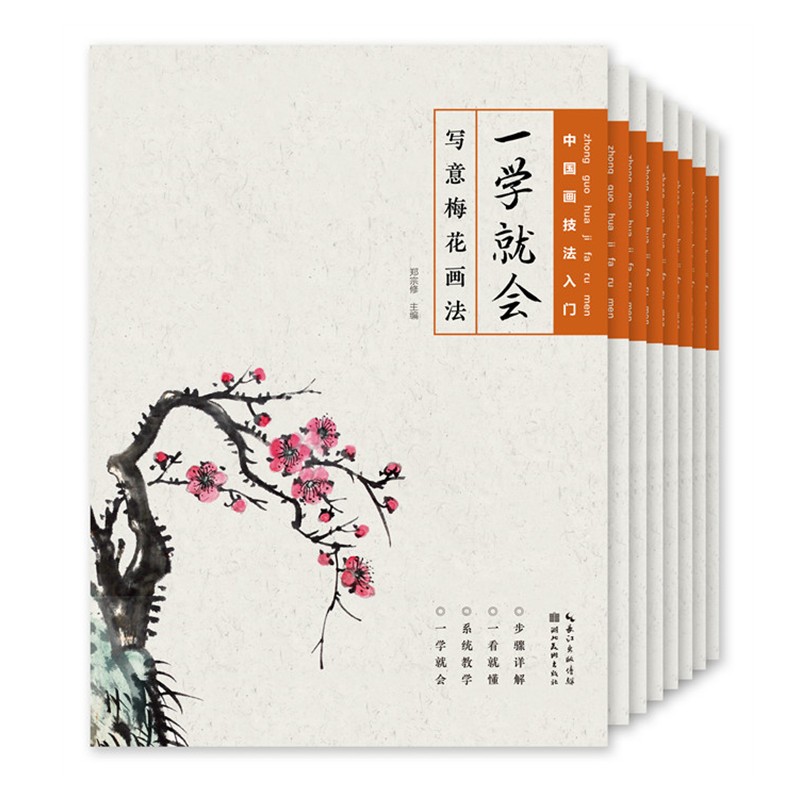一学就会写意画法中国画技法入门 国画基础初学者教程花鸟山水画临摹步骤教学湖北美术出版社