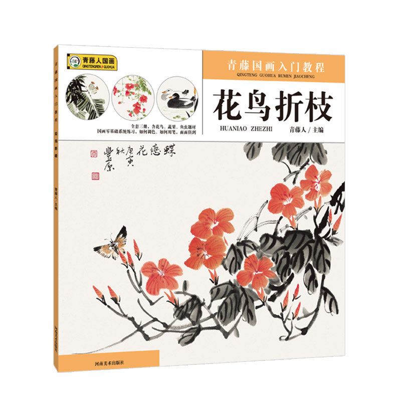 青藤国画入门教程花鸟折枝儿童水墨画涂鸦少儿国画基础入门