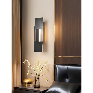 意式极简壁灯卧室床头灯高级感设计师过道玄关客厅背景墙玻璃壁灯