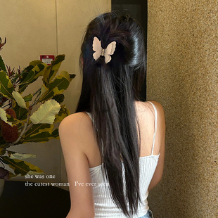 蝴蝶抓夹半扎发发夹后脑勺2025新款 醋酸鲨鱼夹慵懒风夹子发卡头饰