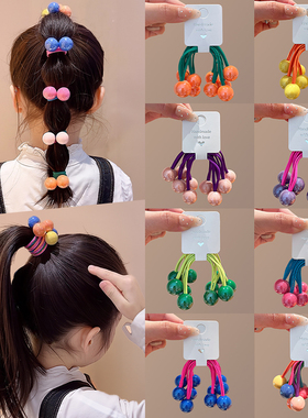 儿童绕绕头绳多巴胺球球发绳小女孩扎辫女童扎头发发圈不伤发头饰