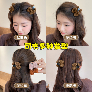 蝴蝶结发夹侧边刘海夹高级感公主头小抓夹女2025新款夹子耳后发卡