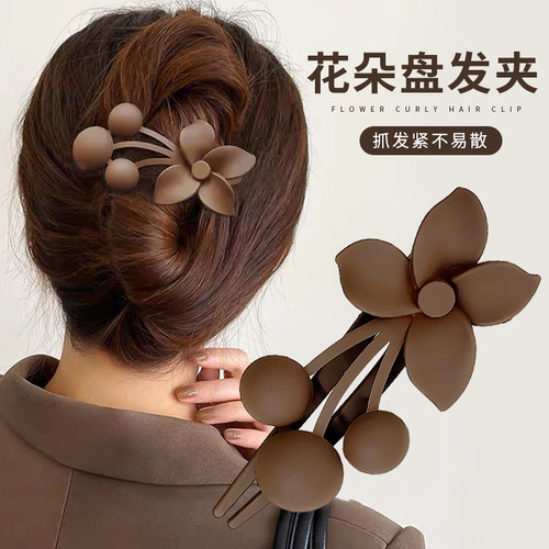 花朵鸭嘴夹盘发神器显气质