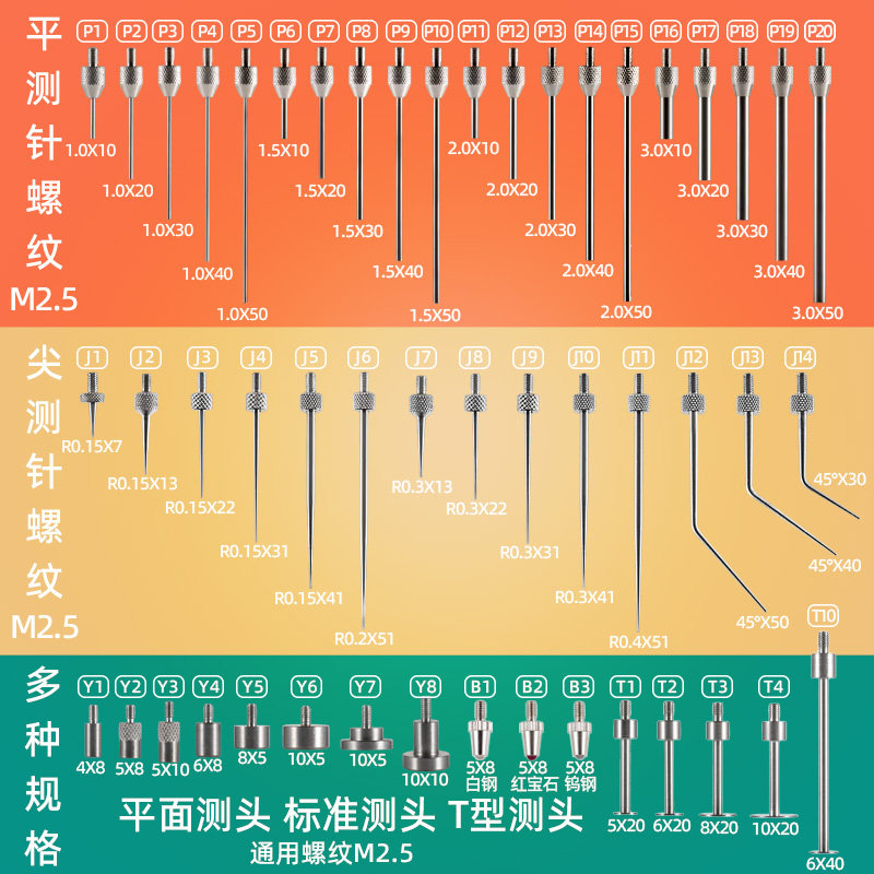 百分表平测头测针尖测头千分表测头高度规针头高度计测针平面测头图片