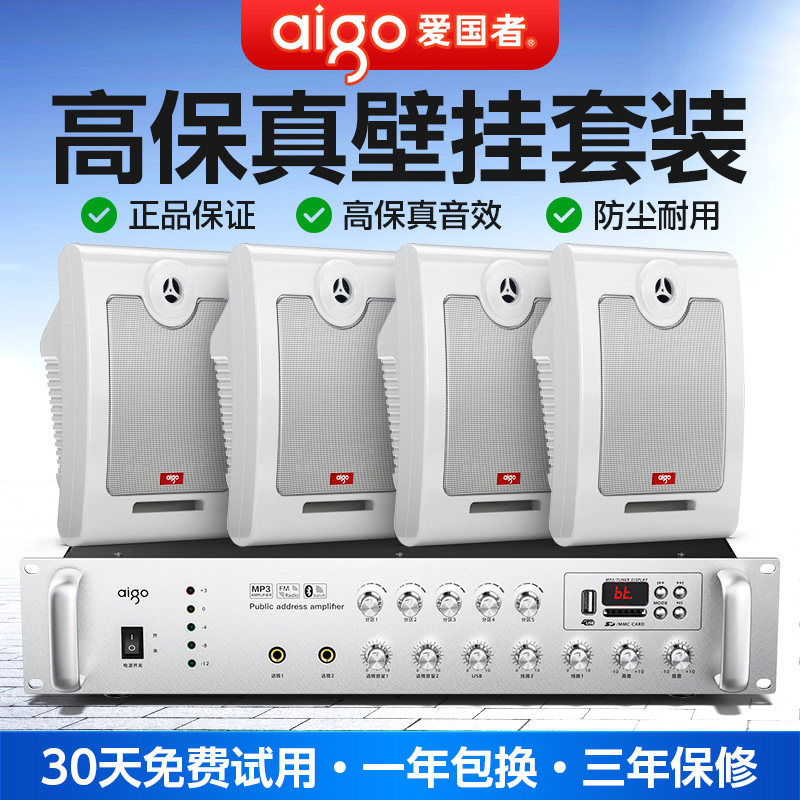 爱国者壁挂式音响无线蓝牙音箱店铺专用挂墙式重低音餐厅超市商用