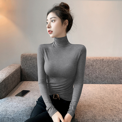 黑色高领打底衫女2025新