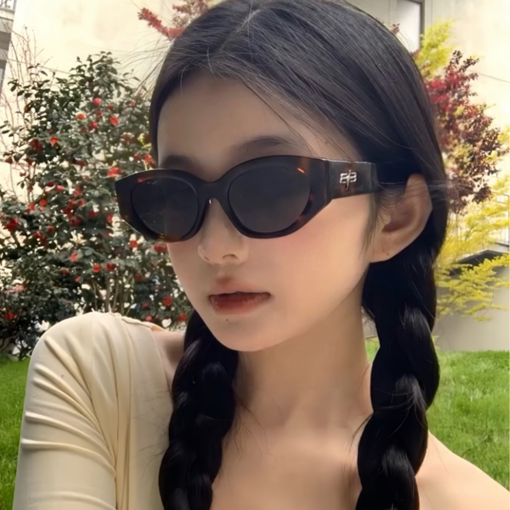 大媛家Sunny 2026新款猫眼墨镜女款潮方圆脸显脸小遮阳太阳眼镜