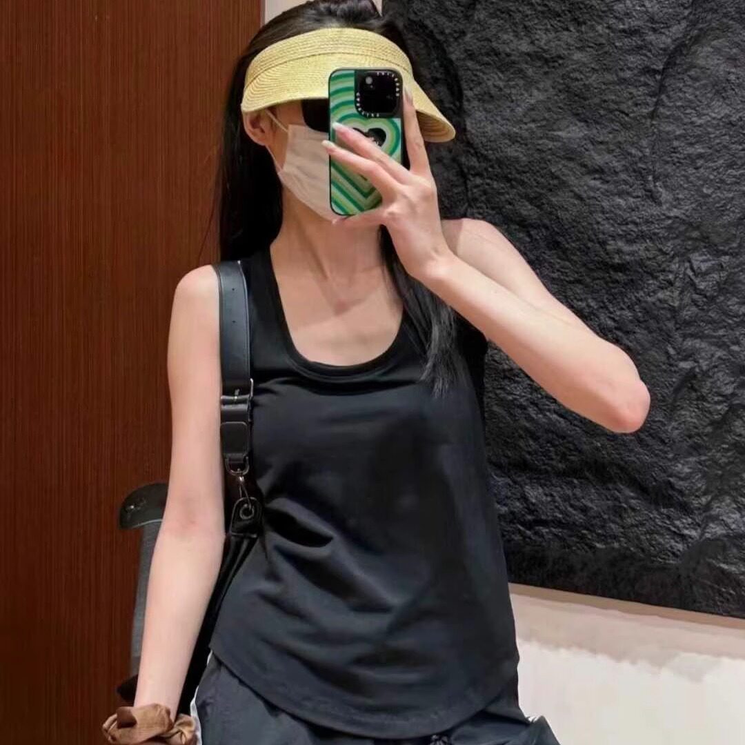 柔软棉质背心瑜伽运动背心无胸垫
