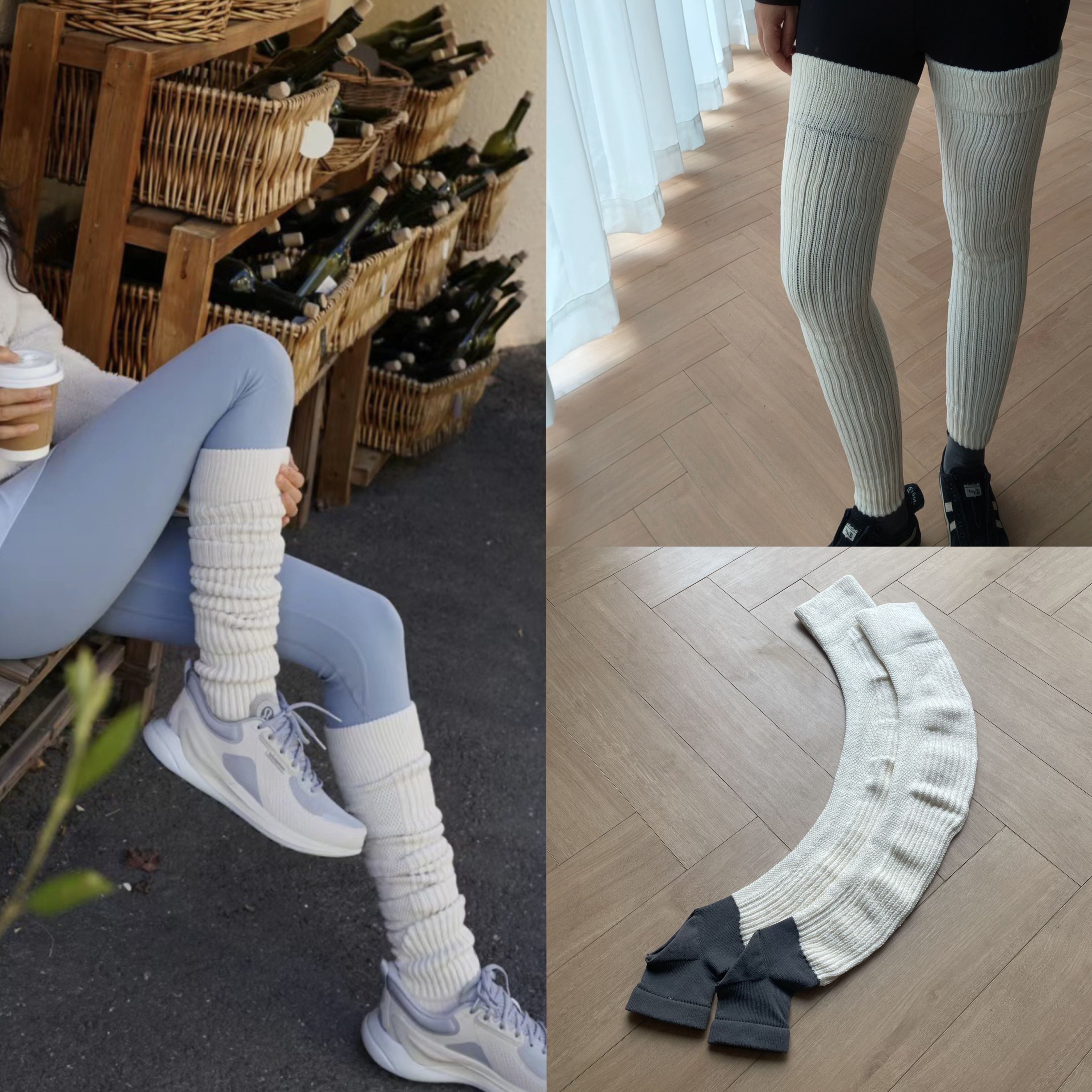 羊毛混纺瑜伽袜微压过膝保暖长袜