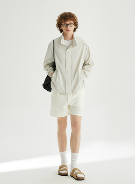 Freew尼龙皱休闲通勤百搭自然肌理感轻薄亲肤物理防晒衣立领夹克