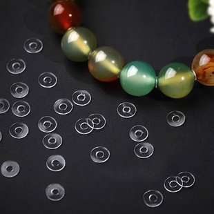 文玩手串配饰大全透明硅胶隔片珍珠垫片水晶超薄垫片黄金塑料隔珠