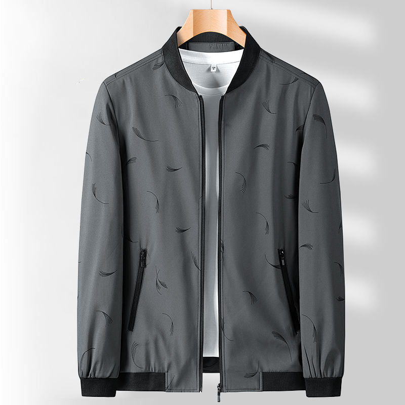 287P38大货秋款外套男士上衣中老年棒球领茄克男士灰色夹克爸爸装，男装夹克，星座1108-3