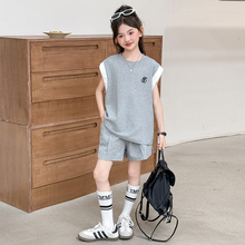 儿童女装夏运动套装超酷精致超好看ins风经典女童韩系潮流衣服