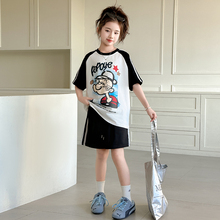 12岁女孩夏季套装服饰外出服短裤2025炸街舒服服装网红儿童甜酷