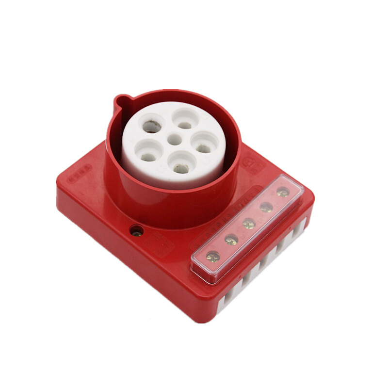 华峰新型防水工业插头插座16A/32A 4芯5芯三相四线440V梅峰圆孔HF