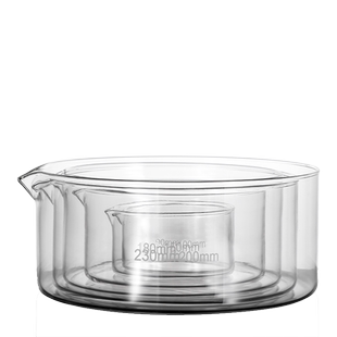 荣力普玻璃结晶皿透明高硼硅耐高温具嘴结晶皿平底皿蒸发皿实验室用70/80/90/100/120/125/150/180/200/230mm