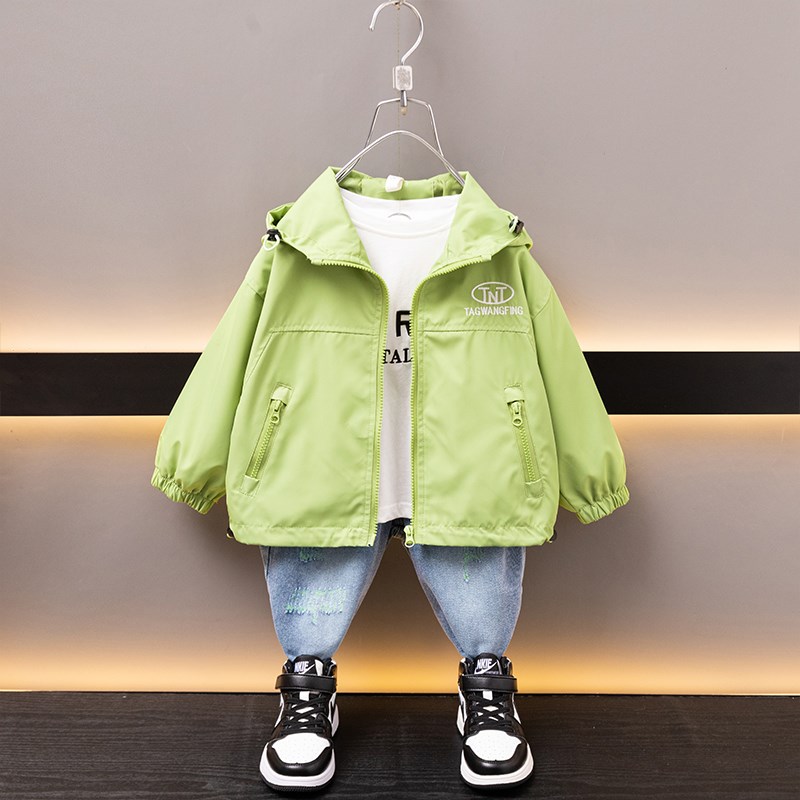 男童外套2024k春装新款儿童冲z锋衣帅气宝宝长袖夹克男孩洋气运动