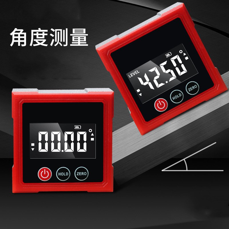 ?磁吸水平角度尺迷你坡度计小型电子数显倾角仪角度测量仪角度尺图片