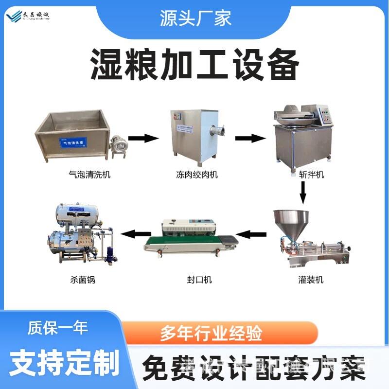 大型动物湿粮加工设备宠物手工鲜食斩拌机猫条流水线狗粮生产设备