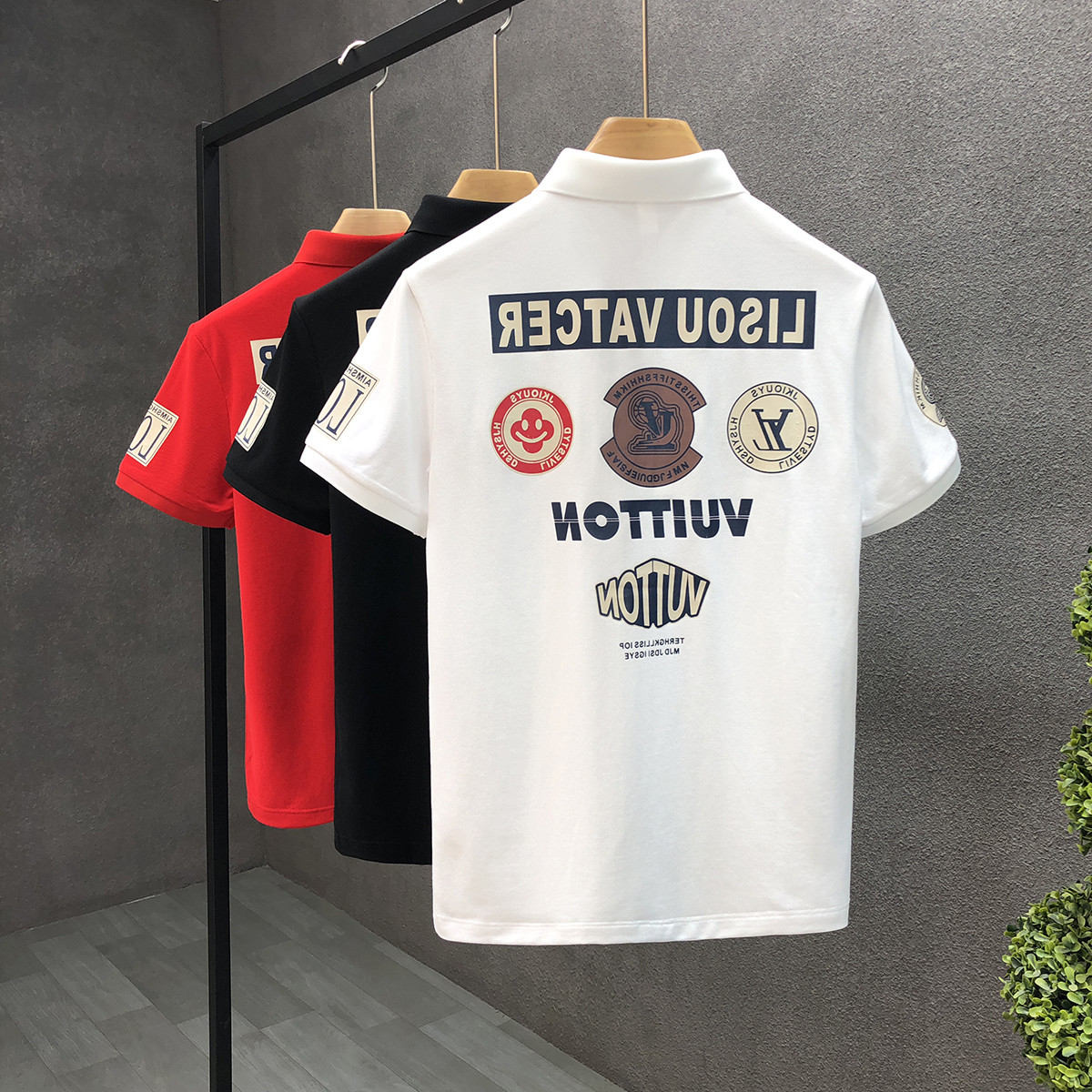 EUROPE STATION MENS HIGH-END PRINTED LAPEL POLO SHIRT MENS 2023 NEW MENS SUMMER FASHION BRAND INS SHORT SLEEVE T-SHIRT