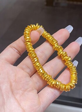 轻奢黄色碎金盘缠手链女新款招财纳福手串七夕送女友礼物高级感女