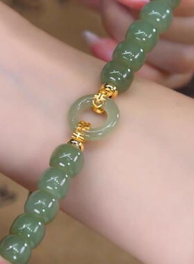 喜事临门平安扣手链环环相扣爆款女夏轻奢复古花生手串闺蜜礼物手
