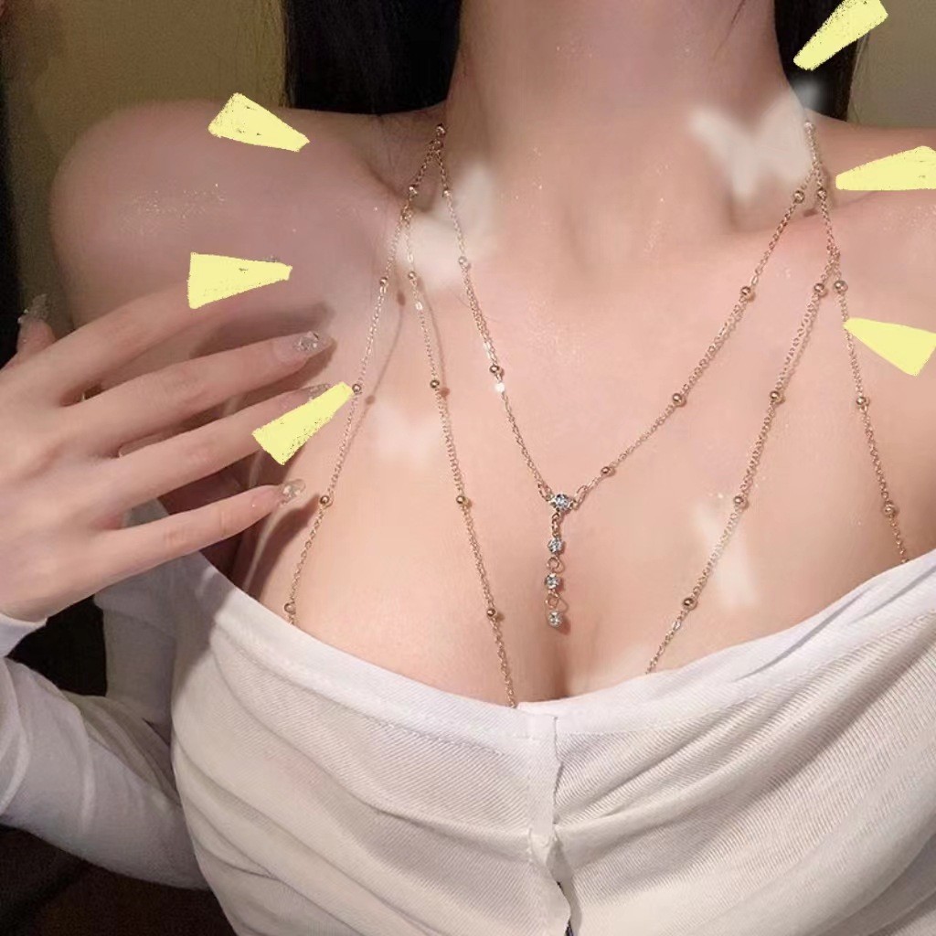 纯欲风性感辣妹胸链女 个性小众高级感百搭锁骨链颈链身体链配饰