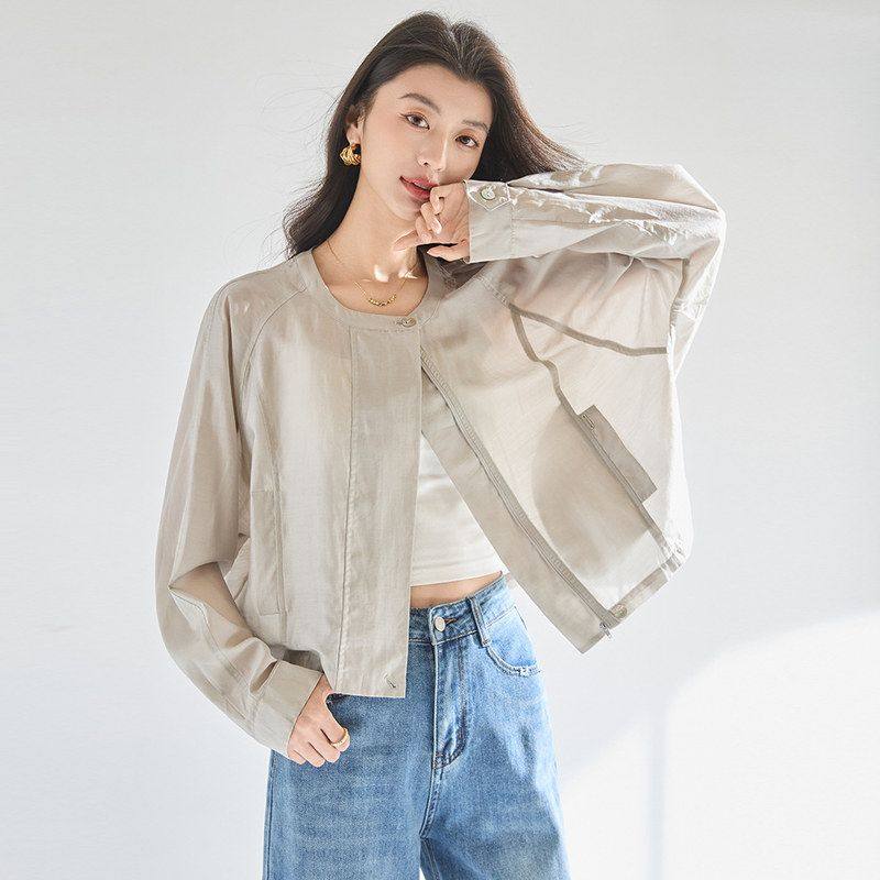 26春夏新款天丝通勤户外利落时装穿搭宽松短款风衣外套上衣
