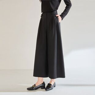 26春装新款八分裙裤宽松百搭休闲裤棉质简约通勤显瘦阔腿裤